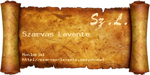 Szarvas Levente névjegykártya