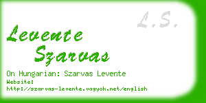 levente szarvas business card